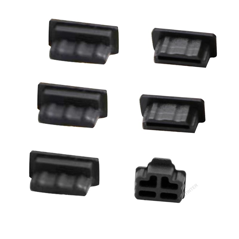 6 Stuks Zwarte Siliconen Stof Pluggen Set Voor PS5 Accessoires Usb Hdm Interface Anti-stof Cover Stofdicht Plug Voor PS5 Game Console