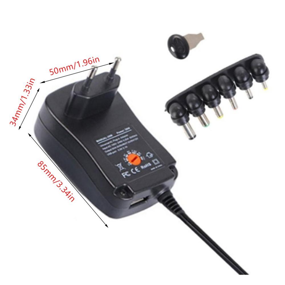 30W Power Supply Universal Adapter Adjustable AC To DC 3V/4.5V/6V/7.5V/9V/12V 1.5A Universal Charger Adapter EU/UK