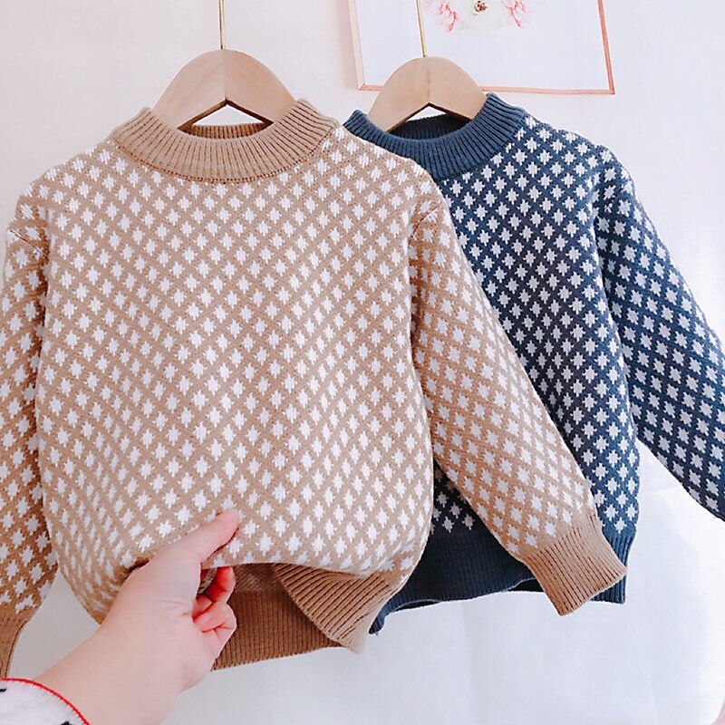 Suéter fino para niños y niñas, ropa de primavera, nueva de punto, camisas para niños, disfraz infantil cálido de