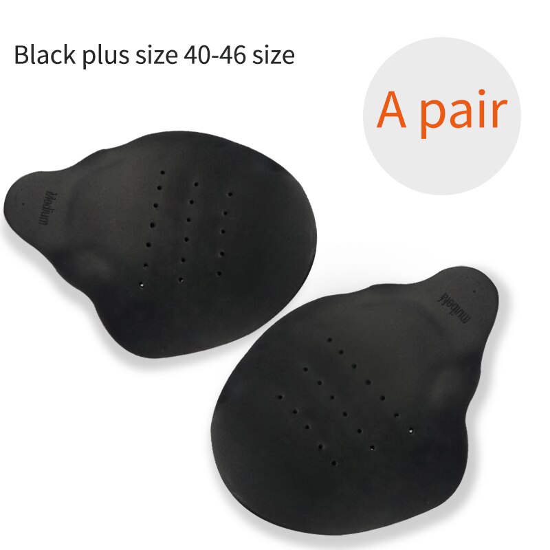 Shoes Crease Protector Shield Sneakers Anti Bending Force Crack Support General Toe Piece: Black Medium 1 pair