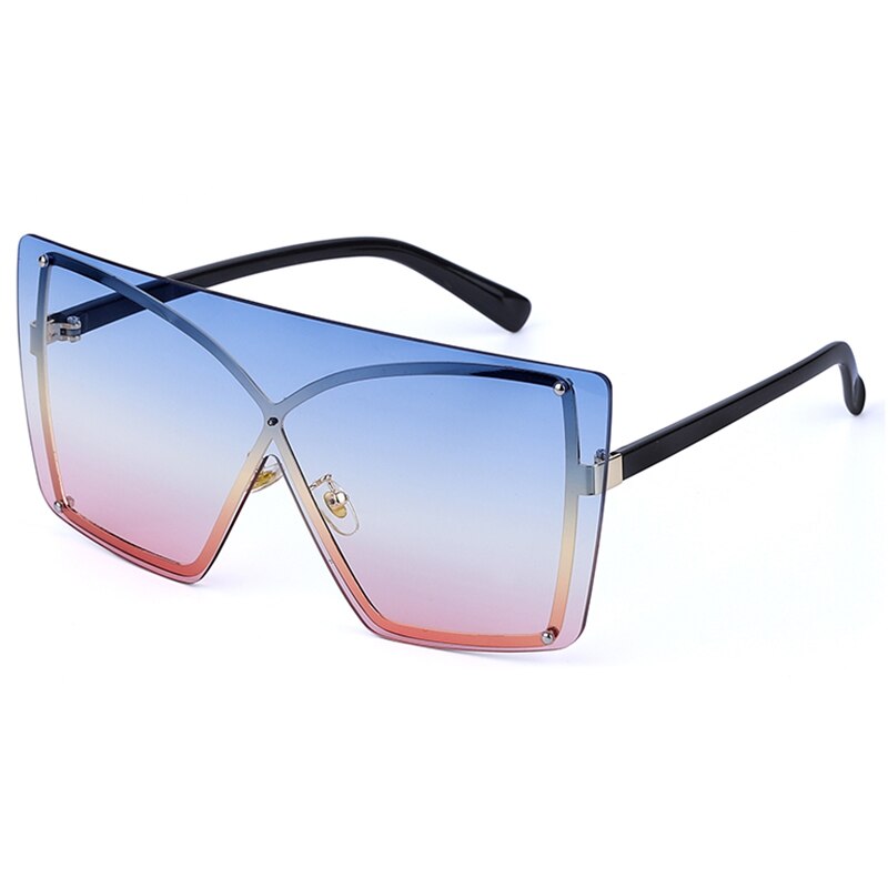 Oversized Zonnebril Vrouwen Luxe Randloze Vierkante Zonnebril Metalen Vrouwelijke Shades UV400 Mannen Bril Gafas: 7