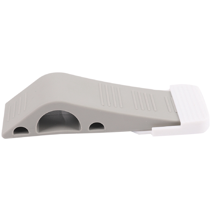 Deurstopper 4 Pack Set Premium Heavy Duty Deur Stop Rubber Wedge Met Decoratieve Opslag Houder-Perfect Doorstop (grijs)