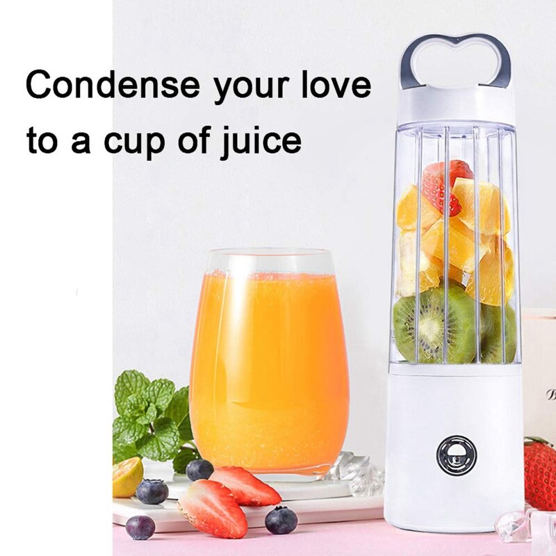 Personal Blender Glass Portable Blender for Shake and Smoothie, Usb Rechargeable Juicer Cup, Multifuntional Small, Single Serve