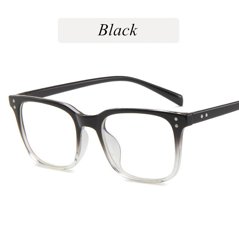 Vintage Woman Eye Glasses Frame Men Computer Eyeglasses Optical Transparent Myopia Glasses: Black