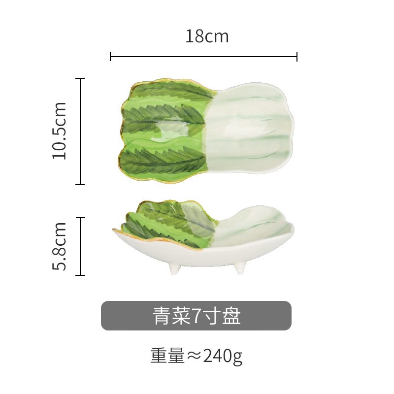 3D Kleine Leuke Groente Keramische Snack Schotel Plaat Kom Dessert Japanse Snack Fruit Slakom Sieraden Lade Decoratieve Servies: (518) cabbage