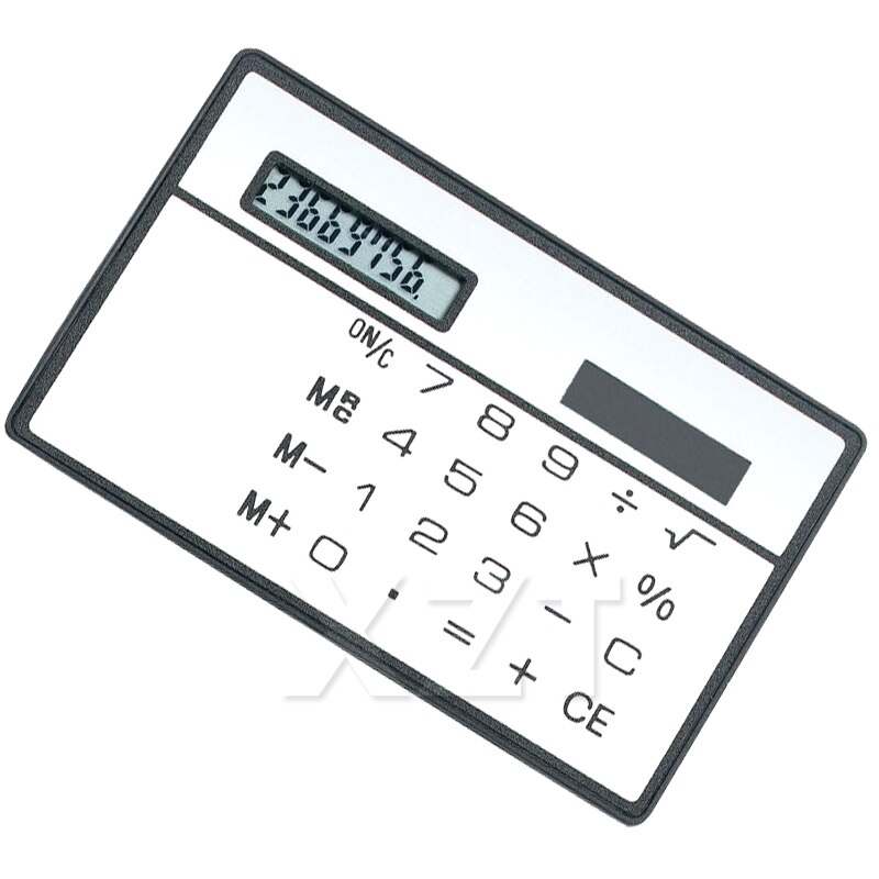 10pcs/Lot Newest Slim Credit Card Calculator Solar Power Pocket Calculator Novelty Small Travel Compact Calculator