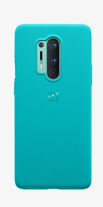 100% Officiële Bumper Case Voor Oneplus 7 8 Pro 8T Zandsteen Nylon Carbon Karbon Bumper Orginal Transparant Clear Back cover: 8 pro sandstone cyan