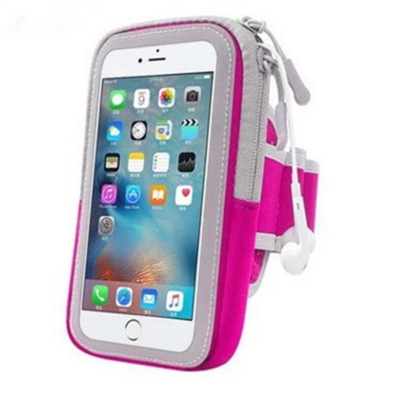 Vandtæt universel messing løbende gym sport armbånd sag mobiltelefon armbånd taskeholder til iphone smartphone på hånden: Rose