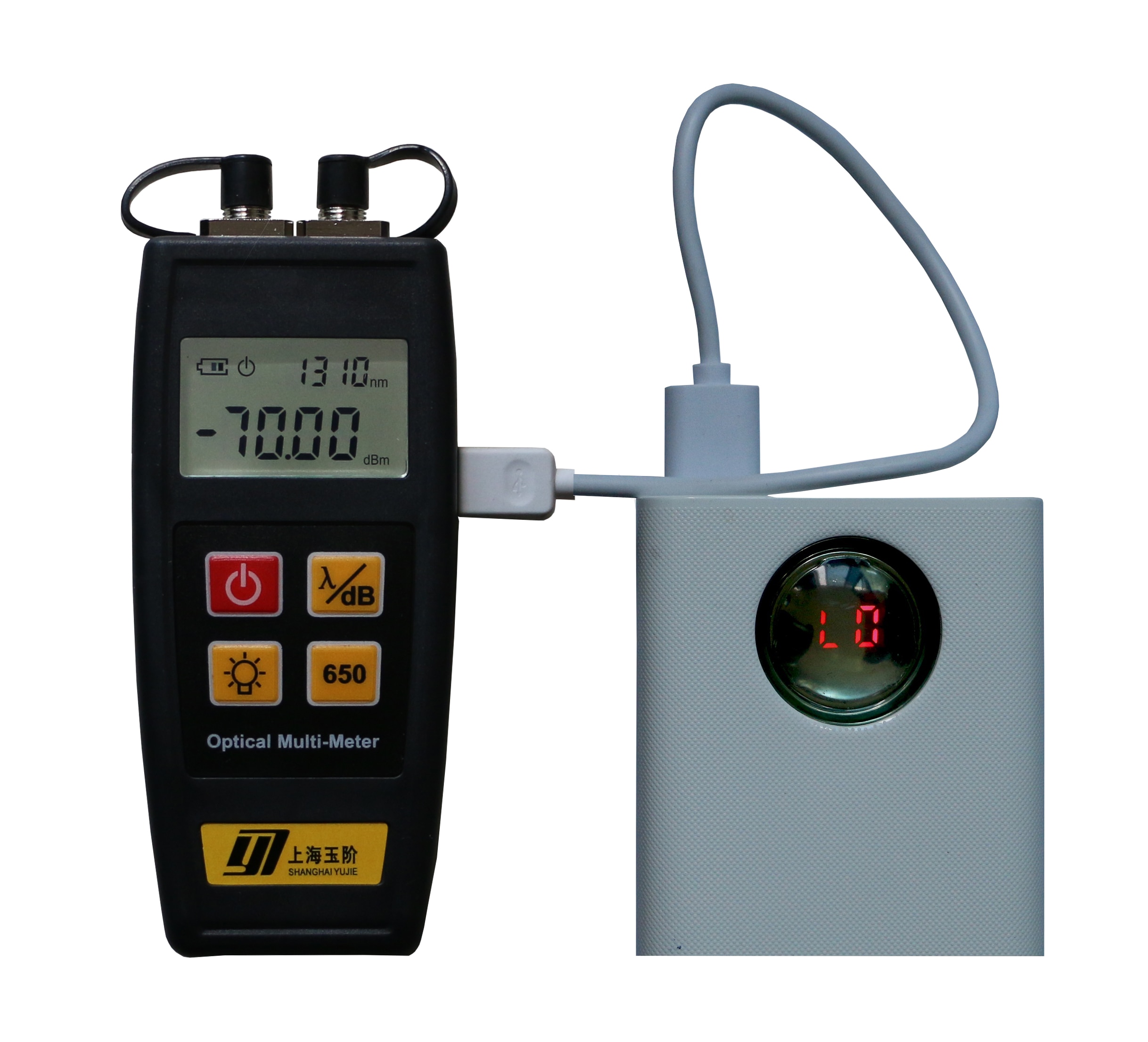 Oplaadbare Multi-meter Fiber Optische Power Meter met Visual Fault Locator (2 in 1)