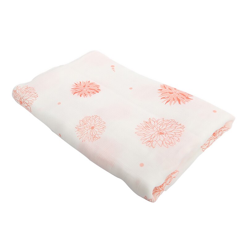 Andningsbara babyfiltar bambufibertyg muslingaze handduk supermjuka filtar för nyfödda sommarwrap 120*120cm: Blomma