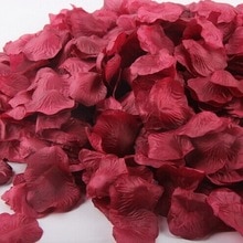 2000 stks 20 packs Romantische kunstzijde stof bordeaux rode bruids rozenblaadjes wedding event party valentijnsdag decoratie