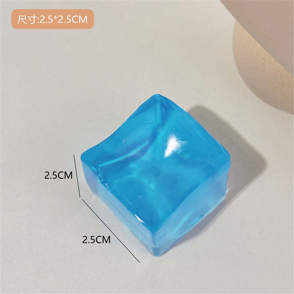 Fidget Toy Mini Squishy Toys Mochi Ice Block Stress Ball Toy Kawaii Transparent Cube cat paw fish Stress Relief Squeeze Toy: PURPLE