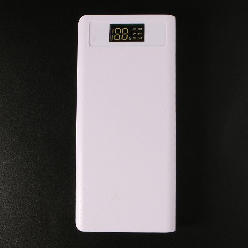 Dual USB LED Light 8x 18650 Battery DIY Power Bank Box Holder For Mobile Phone