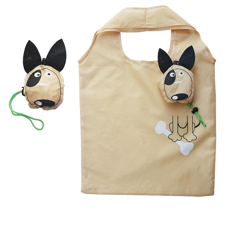 Dieren Leuke Hond Nuttig Nylon Opvouwbaar Opvouwbare Eco Herbruikbare Shopping Tassen