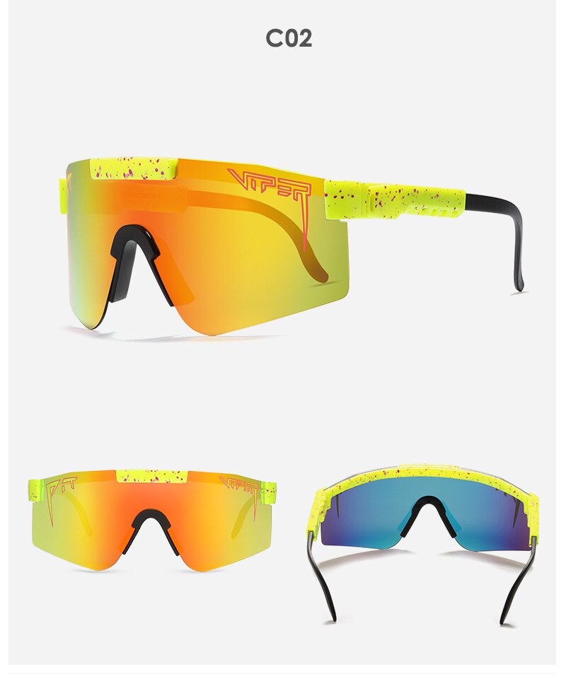 Pit viper Übergroßen Blau Gespiegelt Sonnenbrille Männer Sport polarisierte brillen einstellbare tr90 rahmen uv400 Schutz Frau Gläser: C02