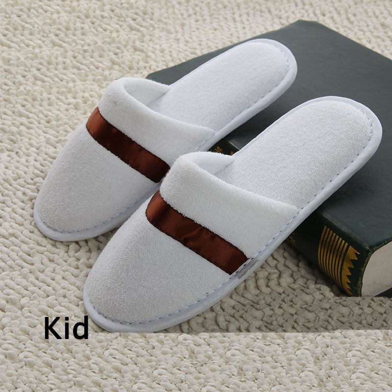 Kid Shoes Good Hotel Family Party Room Disposable Slippers Salon Spa Men Women Shoes Slippers: Brown / 20pc