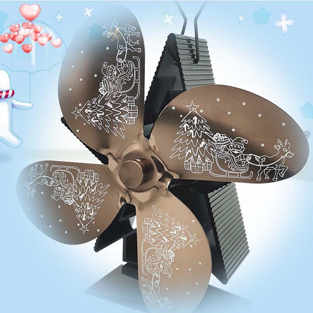 Light Fireplace Fan for Christmas Wood Burning Real Power Fireplace Small Fan Energy Saving Thermal Heater Fireplace Parts