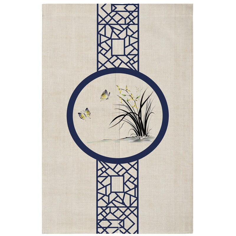Chinese Stijl Lotus Deur Gordijn Slaapkamer Partitie Restaurant Deur Decoratie Badkamer Half Gordijn Feng Shui Gordijn: 07 / 85x150cm
