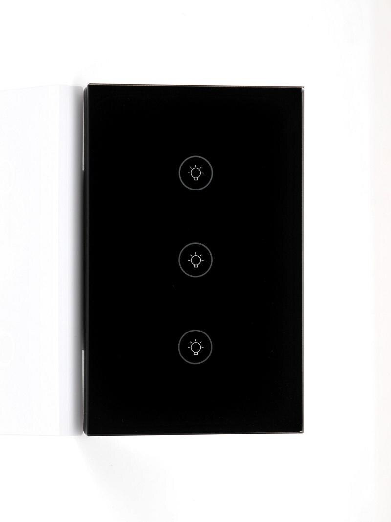 Smart Wifi Touch Switch Required Smart Home 1/2/3 Gang Light Switch Accessories Support Alexa Google Home Tuya App: black3gang