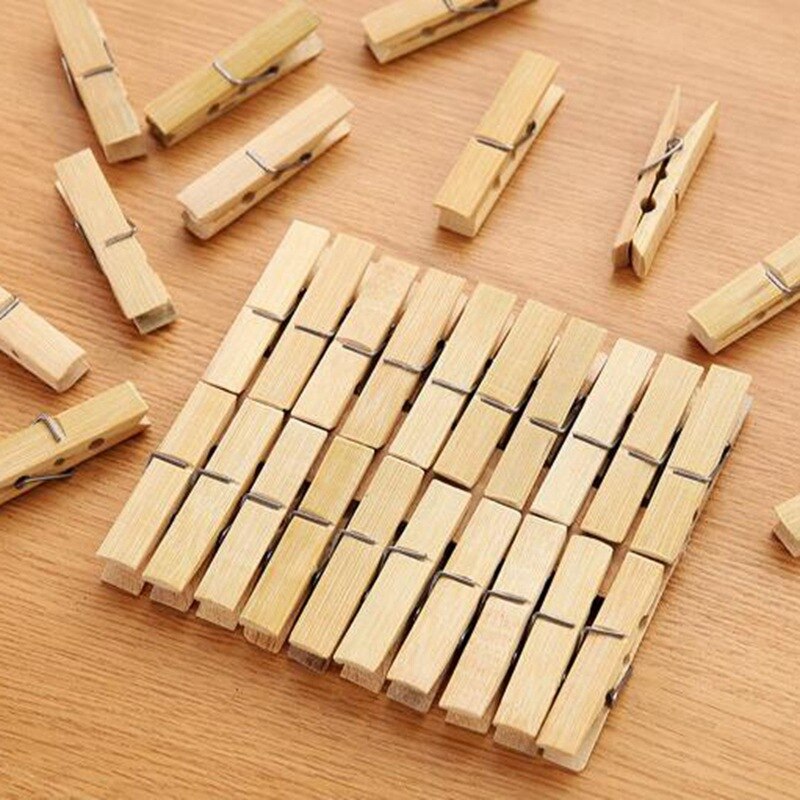 20 Pcs 60Mm Natuurlijke Houten Clips Voor Foto Clips Wasknijper Craft Decoratie Clips Pinnen