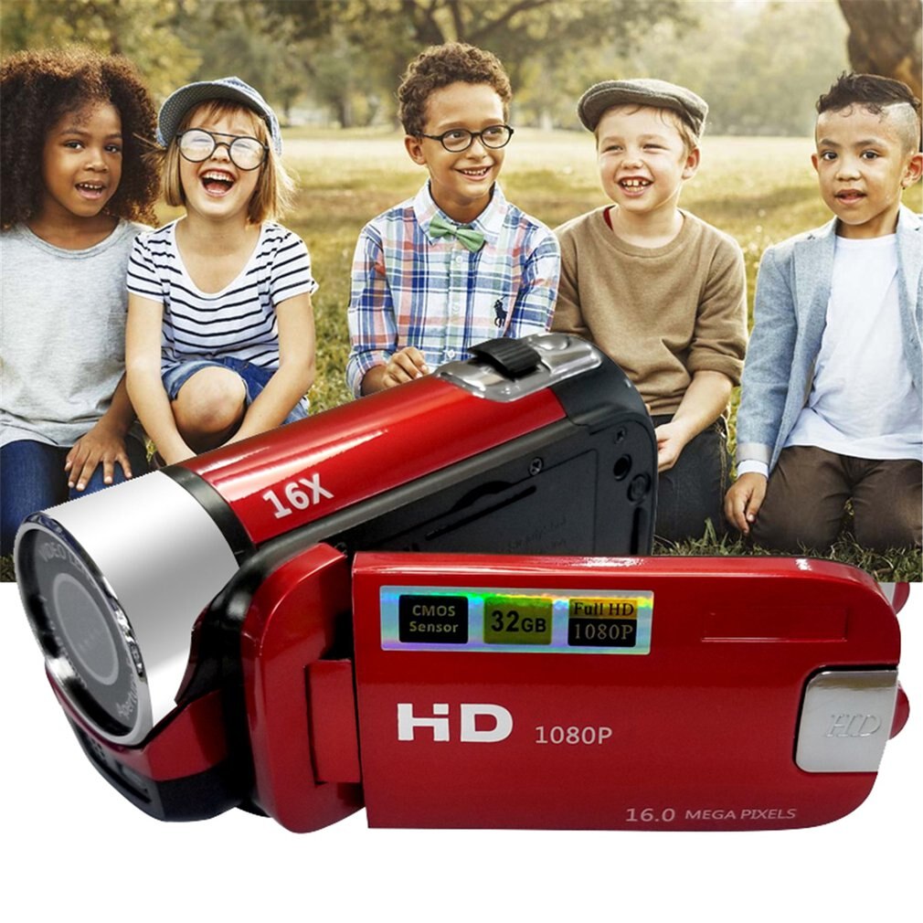 Vlog Camera 1080P Full Hd 16 Miljoen Pixel Dv Camcorder Digitale Video Camera Screen 16X Night Schieten Zoom Digitale zoom