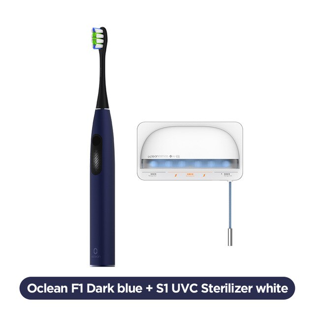 Oclean F1 Sonic Elektrische Tandenborstel IPX7 Waterdichte Smart Snel Opladen 3 Modi Voor Volwassen: D blue n Sterilizer