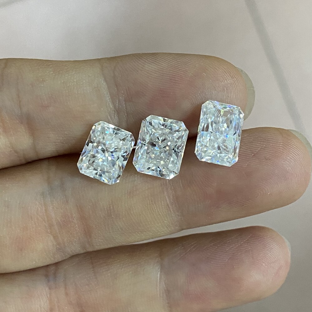 Meeiddian 5x7mm D VVS1 Moissanite radiante 1 carato pietra di diamante sciolto per la fabbricazione di anelli in oro bianco 18 carati