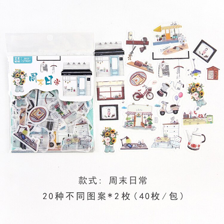 Mohamm-papier décoratif Mini fleur et chat pour Scrapbooking sur Journal, autocollants calendrier spatial mignons, papeterie à paillettes: X