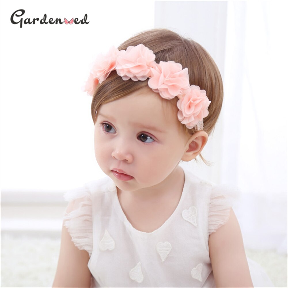 Faixa infantil turbante flor macia, para crianças e meninas, acessório elástico para cabelo
