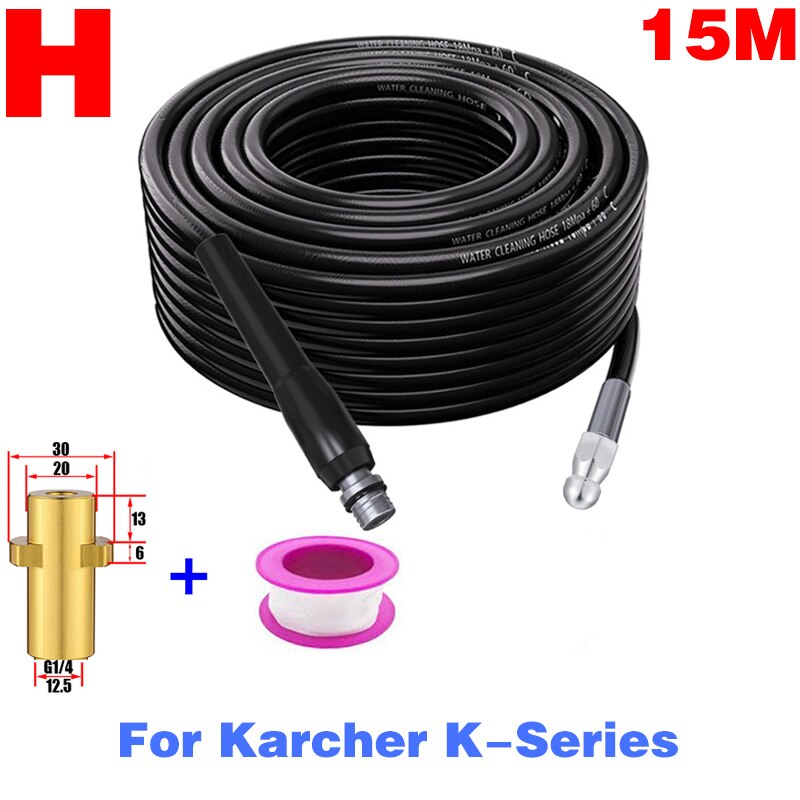 ROUE furet deboucheur canalisation deboucheur canalisation Buse de pour le nettoyage des égouts,tuyau haute pression pour Karcher Bosch Interskol Elitech Nilfisk Huter Stihl Parkside Black Decker netoyeur haut pression: H