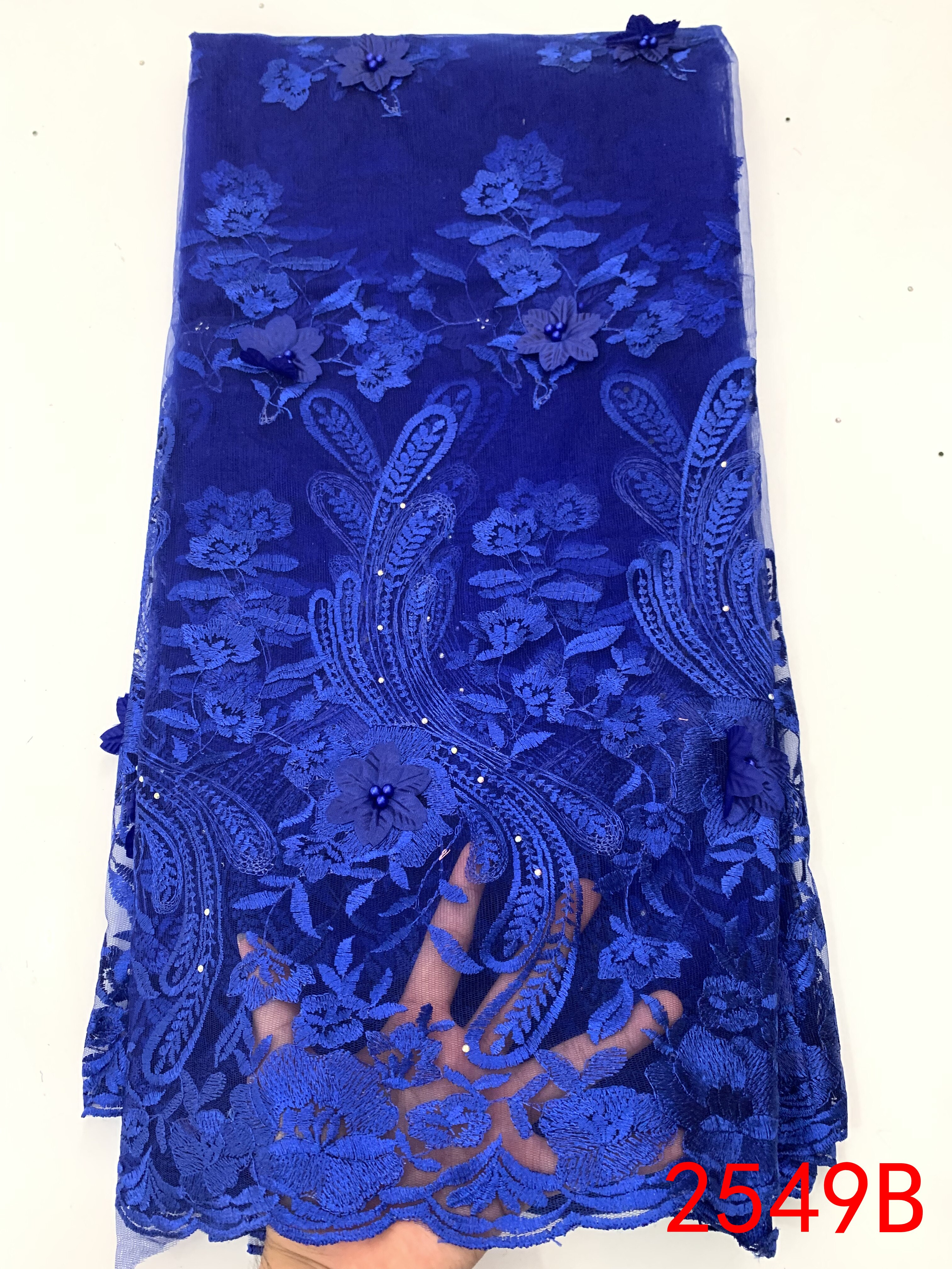 Afrikansk tyl blonder stof fransk 3d blomster blonder stof nigeriansk broderi applikationer blonder til kjole  ks2549b