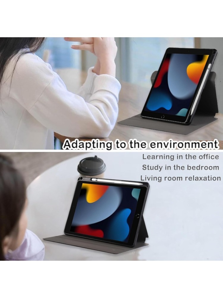 Funda giratoria para iPad 10,2 7th 8th 9th Pro 10,5 Air 3 10,5 , funda con portalápices, soporte resistente a prueba de golpes