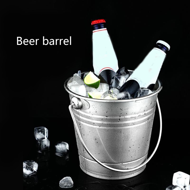 Stainless Steel Beverage Tub Modern with Handle for Barware Wine Lovers for Beer Champagne Party Bar Tools