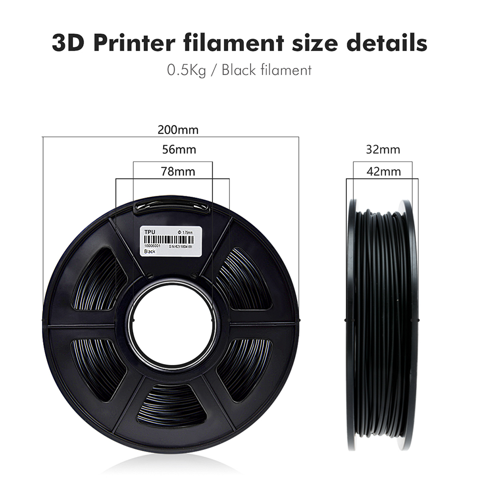 3D Drucker TPU flexibel Filament 1,75mm TPU flexibel 3D Extruder Filament 0,5 kg Hohe Zähigkeit Verbrauchs