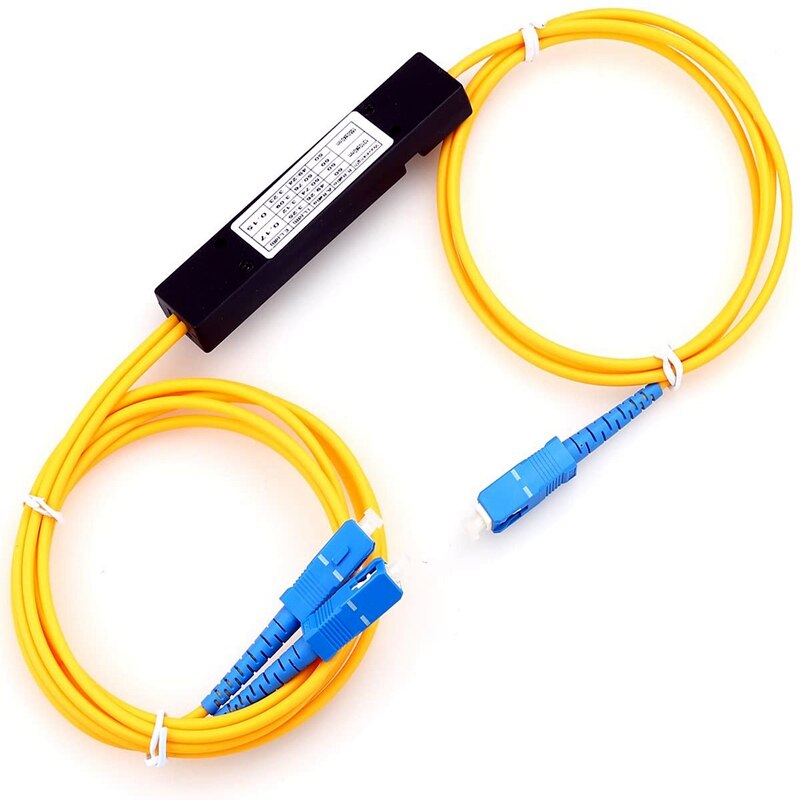 HTOC FTTH Fiber Optic PLC Splitter 1x2 SC Connector Singlemode Fiber Optical UPC Pigtailed Optical Branching Device