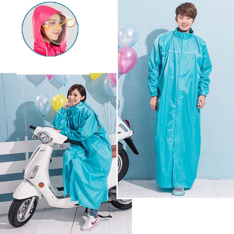 Lange Motorrad Regenmantel Mit Doppel Transparent Hüte Erwachsene Dick Eva Regen Mantel Impermiable Windschutz Kunststoff Graben Mantel