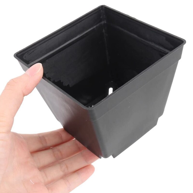 30 Pack 4Inch Black Square Plastic Plant Pots,Seedling Nursery Transplanting Planter Container for Garden