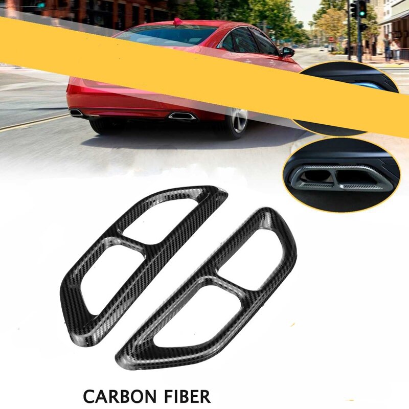 Carbon Fiber Rear Dual Exhaust Pipe Stick Cover Trim Exhaust Muffler Panel for Honda Accord