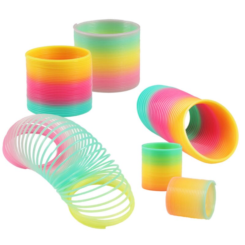 Regenboog Lente Speelgoed Coil Kleur Cirkel Games Vouwen Glow Hand Vaardigheid Vroege Educatief Speelgoed Voor Kinderen Magische Prestaties Props