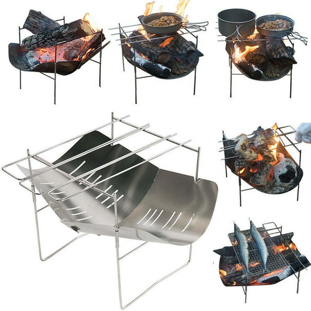 Mini Rvs Barbecue Camping Kachel Koken Rack Opvouw... – Vicedeal