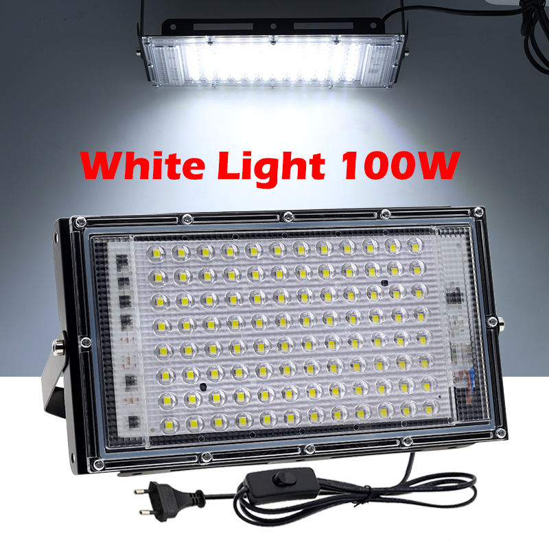 LED Floodlight 50W 100W AC 220V Outdoor Floodlight RGB Colourful Spotlight Outdoor IP65 Waterproof Led Spotlight for Garden