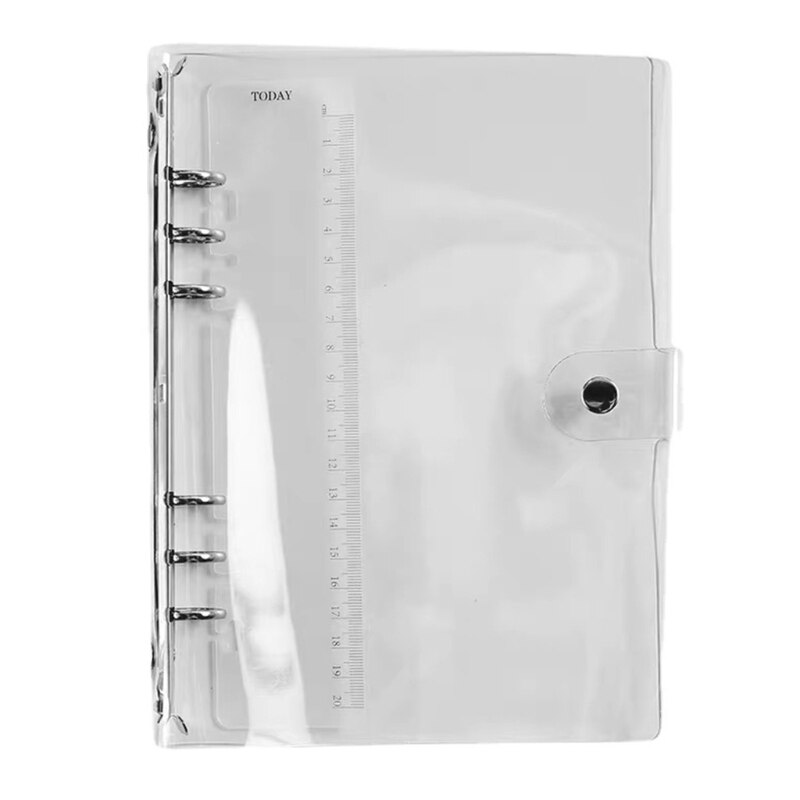 Clear PVC Notebook Cover Fit for Majority 6-ring Loose-leaf Notepad Scrapbook A7/A6/A5 Size Student Teacher Choice