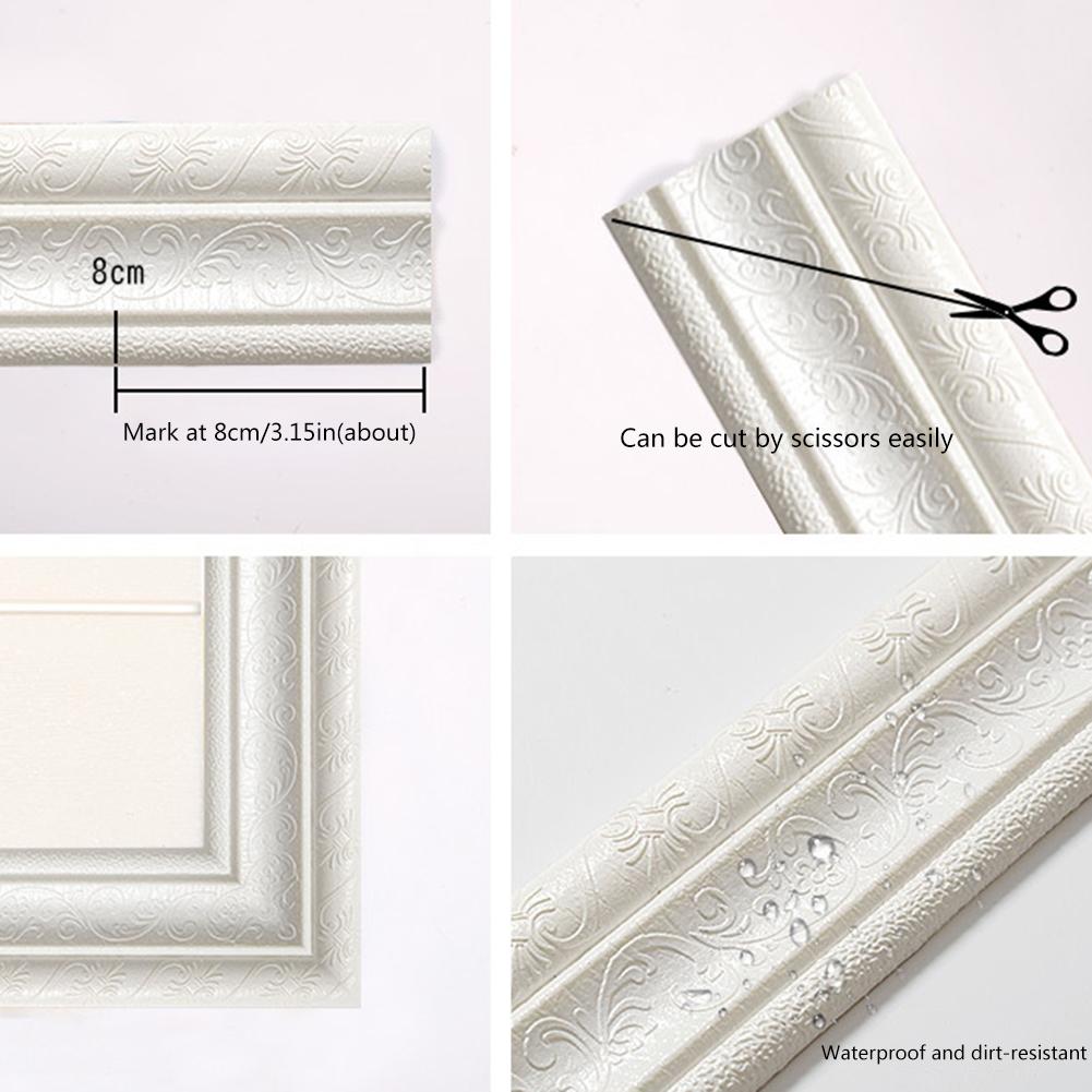 Waterproof Wallpaper Border Peel and Stick Wall Border Wall Border Self-Adhesive Mirror Borders Wall Decor for Kitchen Bathroom