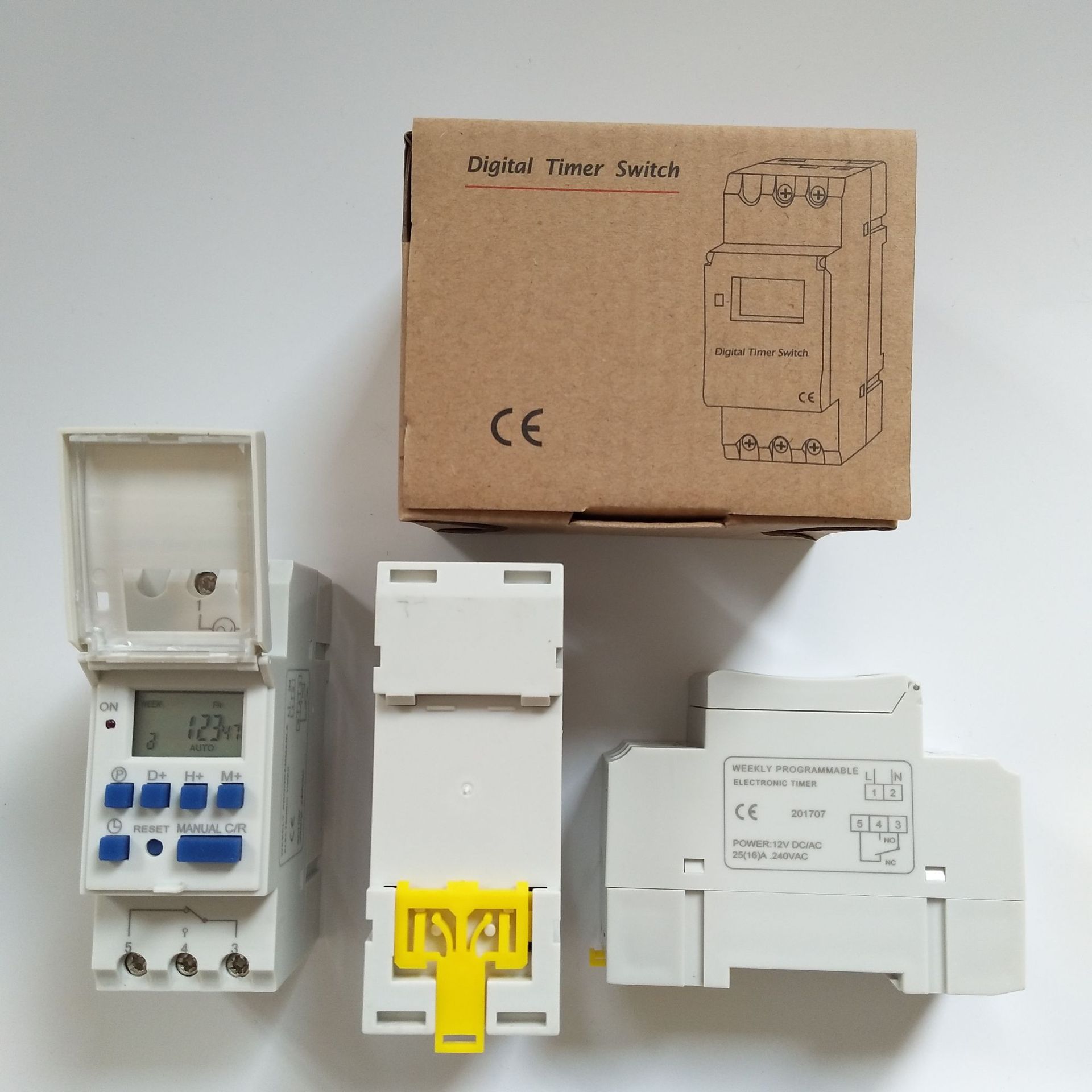 THC15A Electronic Weekly 7 Days Programmable Digital TIME SWITCH Relay Timer Control AC 220V 12V 24V 48V 16A Din Rail Mount