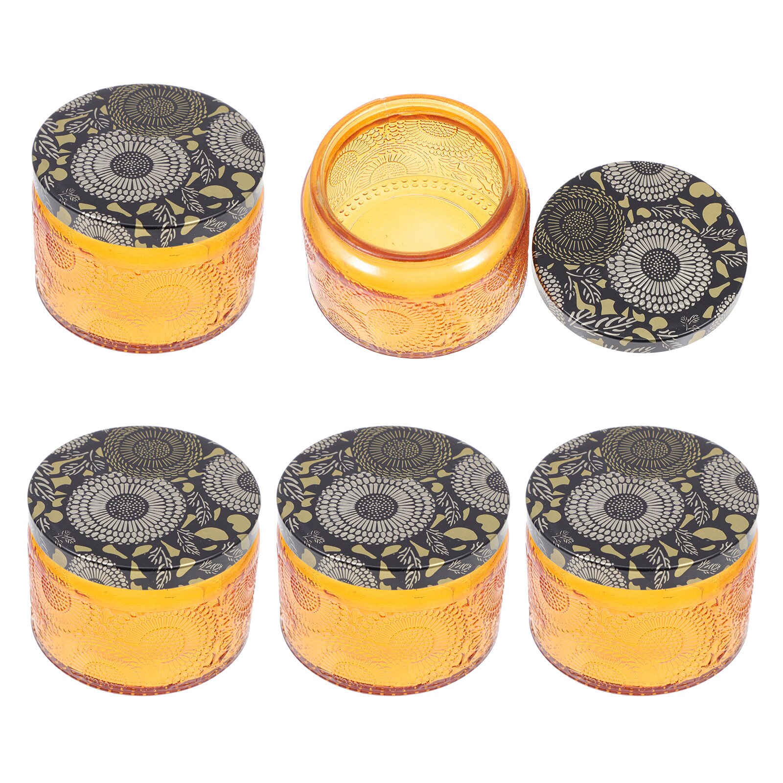 Bocaux à bougies exquis, 5 pièces, bougeoirs à faire soi-même, récipients pour bougies d'aromathérapie: Golden