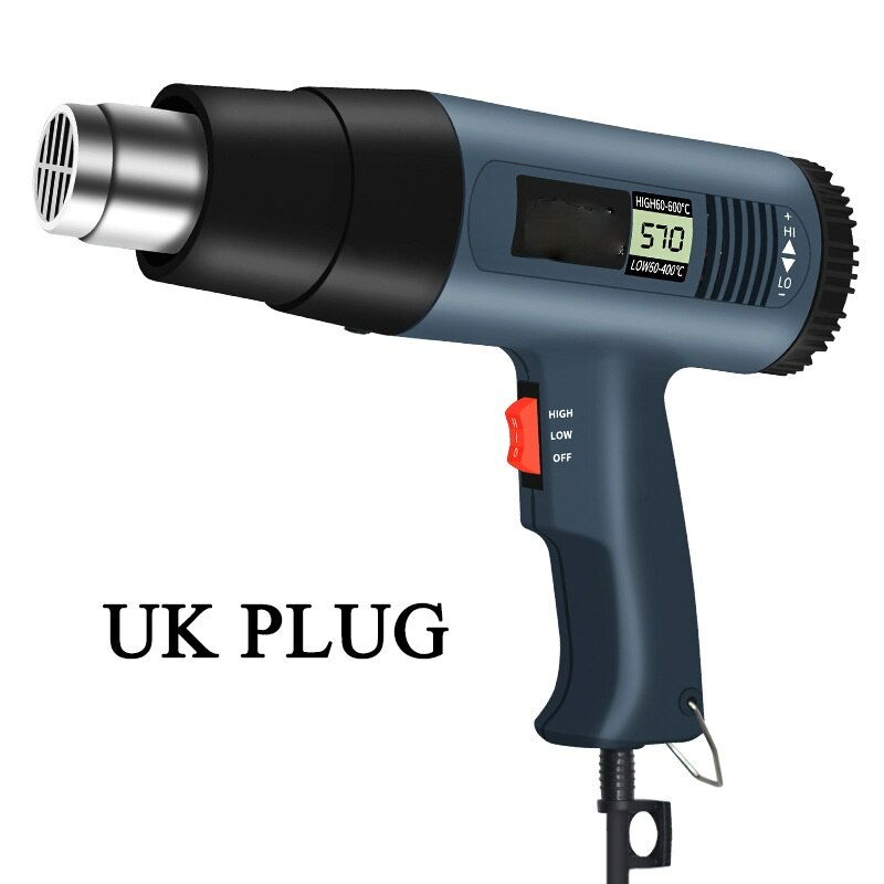 Multifunctional Heat Gun Variable Temperature Advanced Electric Air Gun Power Tool Industrial Electric Air Gun: UK plug