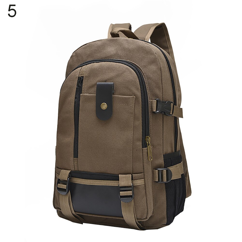 Large Capacity Canvas Men Laptop Backpack Casual Travel Rucksacks Canvas Travel Bag For Teenager Top Mochila Escolar: Brown