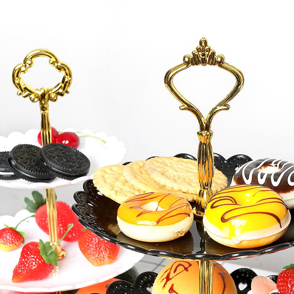 3-Tier Detachable Cake Stand European Style Dessert Cake Plate Stand Afternoon Tea Wedding Dessert Holder