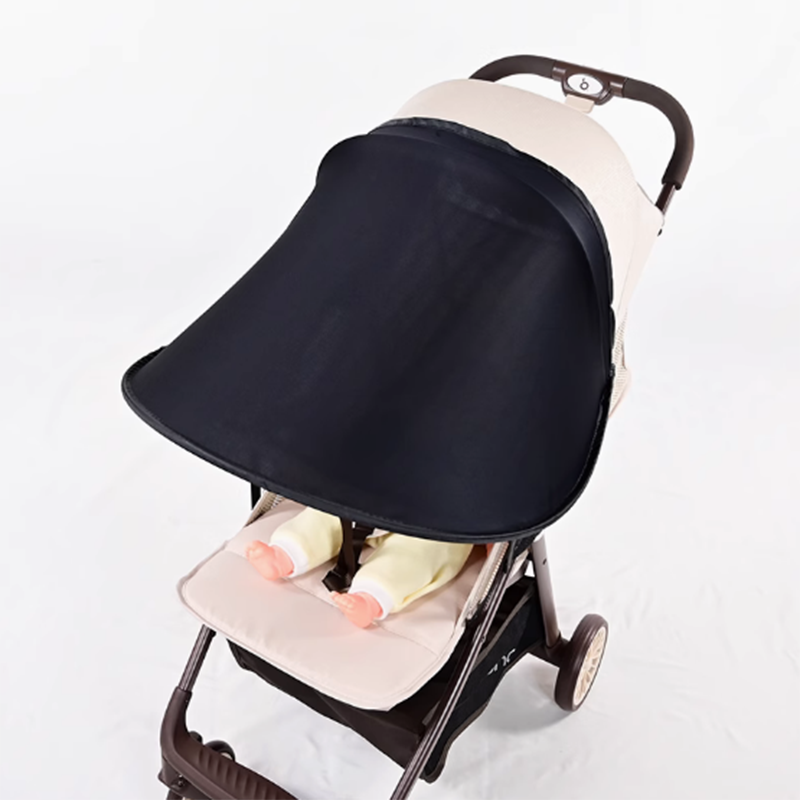 Baby stroller sunshade sunshade canopy baby stroller accessories rain cover baby windproof umbrella sunshade cover: Black