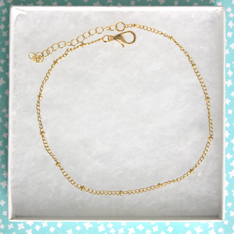 Pulsera tobillera sencilla de perla para mujer, joyería de pies para sandalias, cadena para pierna, pulsera para pie, tobillera para mujer, Halhal Enkelbandje: gold